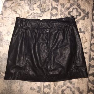 Free People Femme Modern  Leather Mini Skirt